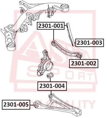 Mounting, control/trailing arm (2301-004)