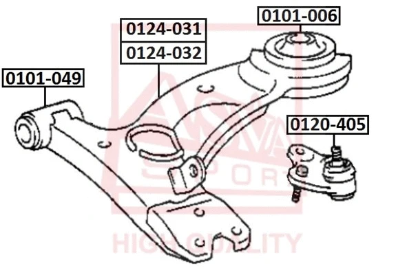 Control/Trailing Arm, wheel suspension (0124-031)