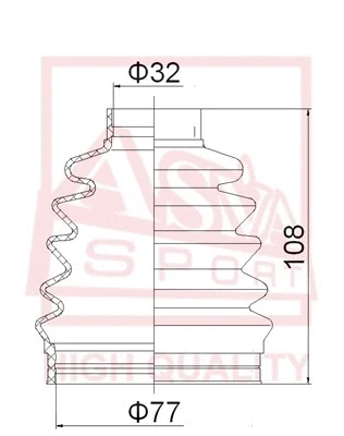 Bellow, drive shaft (ASBT-CA2)