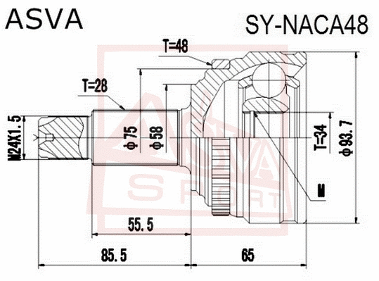 Joint Kit, drive shaft (SY-NACA48)