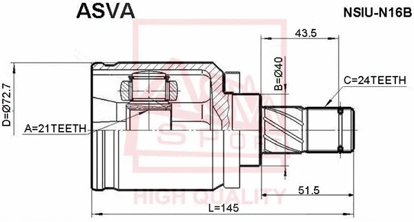 Joint Kit, drive shaft (NSIU-N16B)