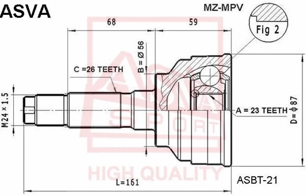 Joint Kit, drive shaft (MZ-MPV)