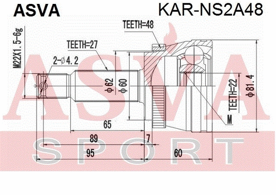 Joint Kit, drive shaft (KAR-NS2A48)