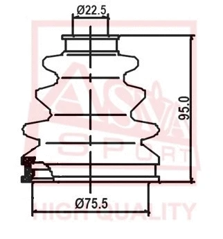Bellow, drive shaft (ASBT-95)