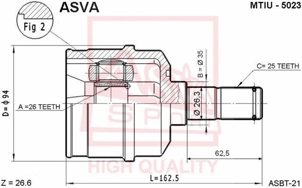 Joint Kit, drive shaft (MTIU-5023)