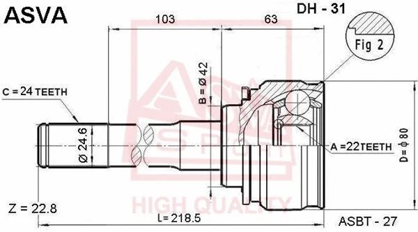 Joint Kit, drive shaft (DH-31)