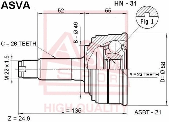 Joint Kit, drive shaft (HN-31)