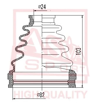 Bellow, drive shaft (ASBT-INACA30)