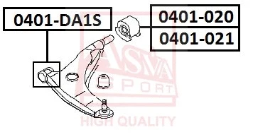 Mounting, control/trailing arm (0401-DA1S)