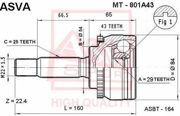 Joint Kit, drive shaft (MT-801A43)