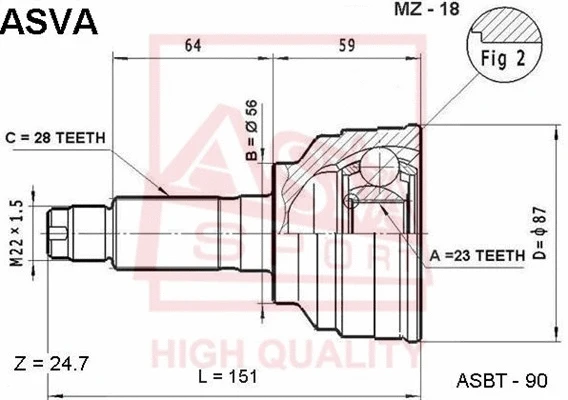 Joint Kit, drive shaft (MZ-18)