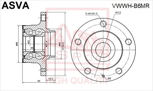 Wheel Hub (VWWH-B6MR)