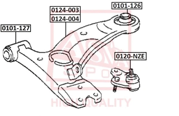 Mounting, control/trailing arm (0101-126)