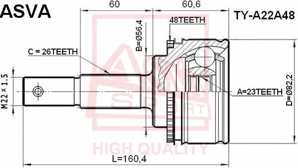 Joint Kit, drive shaft (TY-A22A48)
