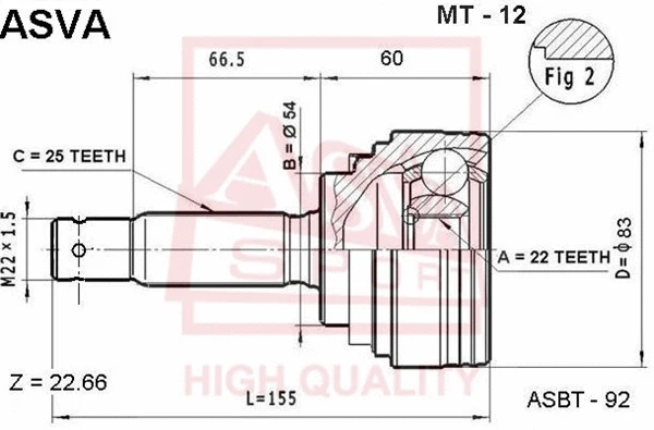 Joint Kit, drive shaft (MT-12)
