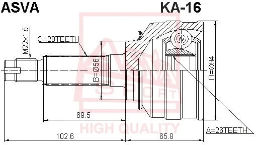 Joint Kit, drive shaft (KA-16)