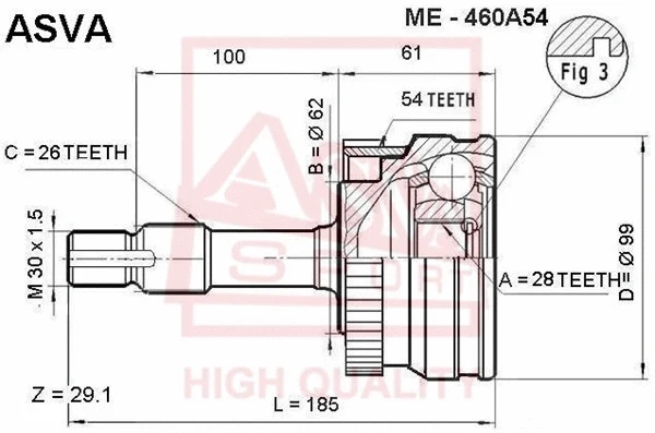 Joint Kit, drive shaft (ME-460A54)