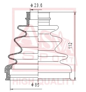 Bellow, drive shaft (ASBT-77)