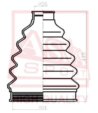 Bellow, drive shaft (ASBT-XE70)
