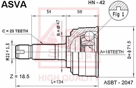 Joint Kit, drive shaft (HN-42)