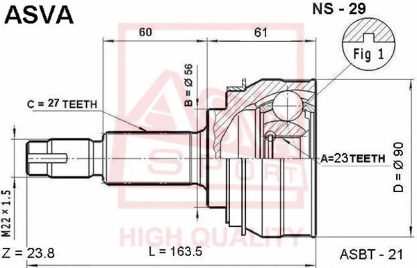 Joint Kit, drive shaft (NS-29)