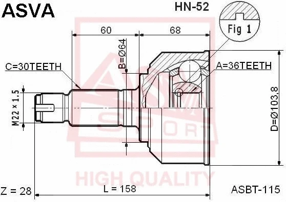 Joint Kit, drive shaft (HN-52)