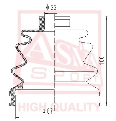 Bellow, drive shaft (ASBT-2061)