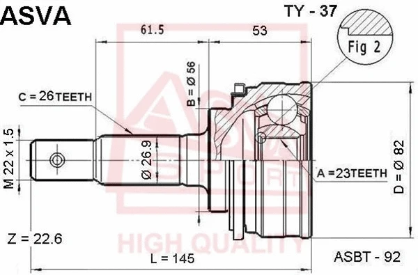 Joint Kit, drive shaft (TY-37)