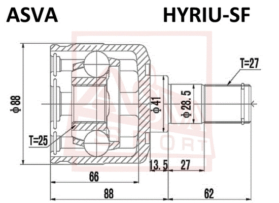 Joint Kit, drive shaft (HYRIU-SF)