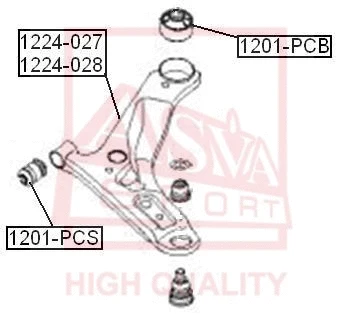 Mounting, control/trailing arm (1201-PCS)