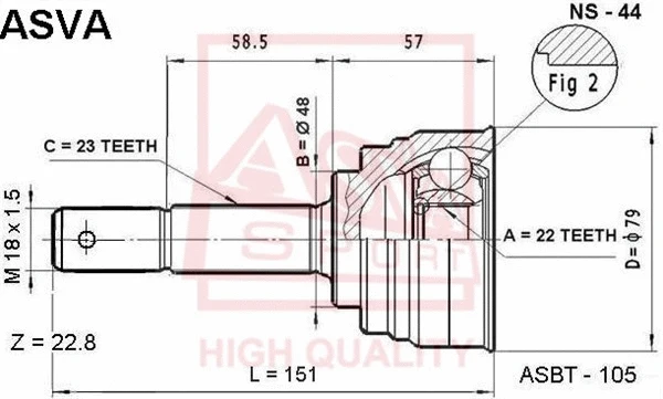 Joint Kit, drive shaft (NS-44)