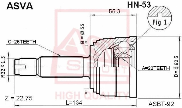 Joint Kit, drive shaft (HN-53)