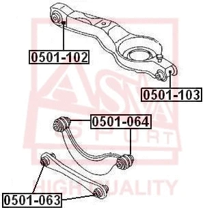 Mounting, control/trailing arm (0501-103)