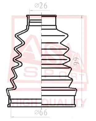 Bellow, drive shaft (ASBT-INB6M1)
