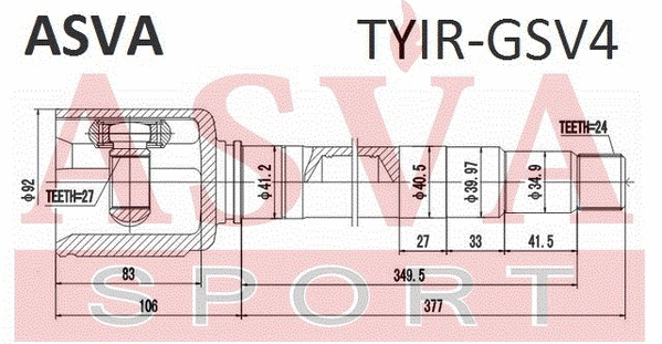 Joint Kit, drive shaft (TYIR-GSV4)