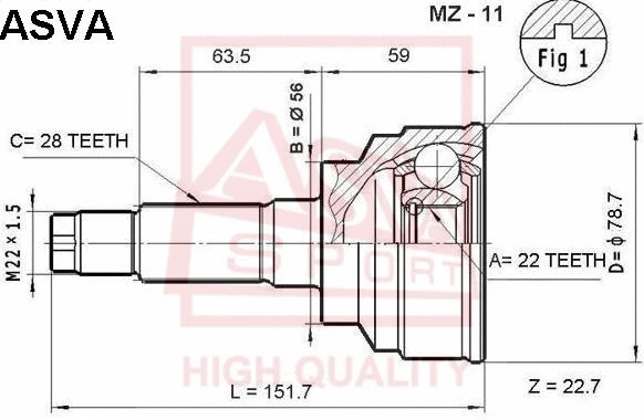 Joint Kit, drive shaft (MZ-11)