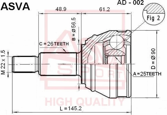 Joint Kit, drive shaft (AD-002)