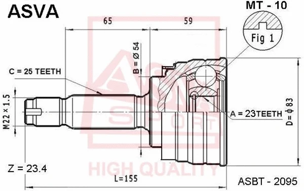 Joint Kit, drive shaft (MT-10)