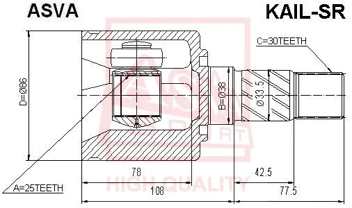 Joint Kit, drive shaft (KAIL-SR)