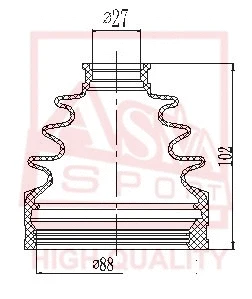 Bellow, drive shaft (ASBT-INCX7)