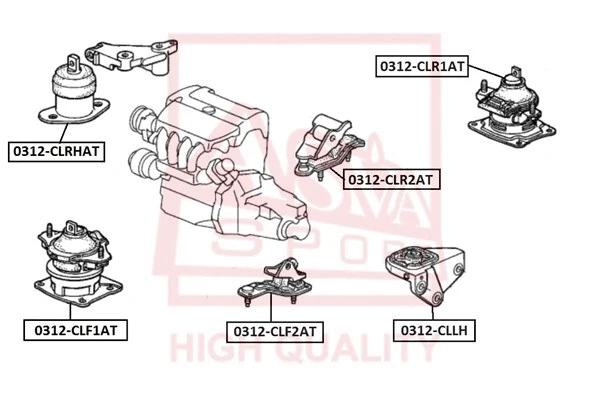 Mounting, engine (0312-CLRHAT)