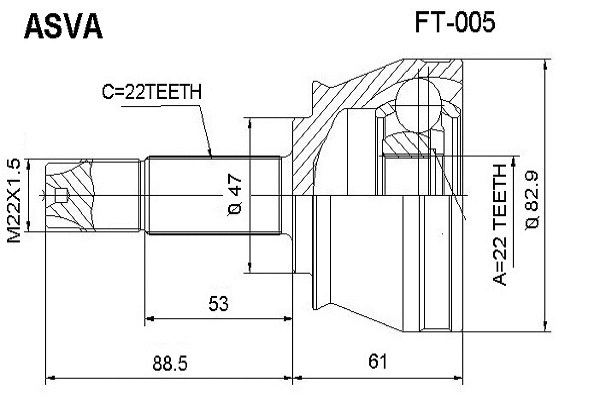 Joint Kit, drive shaft (FT-005)