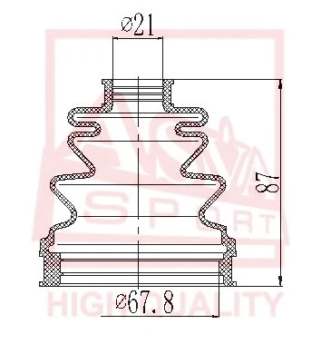 Bellow, drive shaft (ASBT-INCD2)