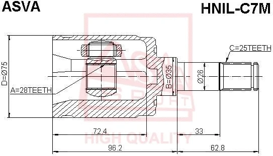 Joint Kit, drive shaft (HNIL-C7M)