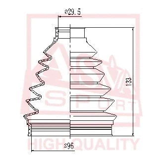 Bellow, drive shaft (ASBT-ME164)