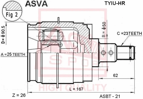 Joint Kit, drive shaft (TYIU-HR)