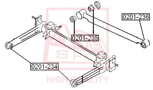 Mounting, control/trailing arm (0201-235)