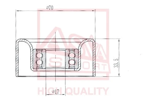 Tensioner Pulley, V-belt (TYBP-043)
