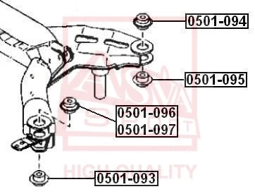 Mounting, control/trailing arm (0501-095)