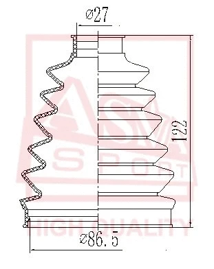 Bellow, drive shaft (ASBT-CA2B)
